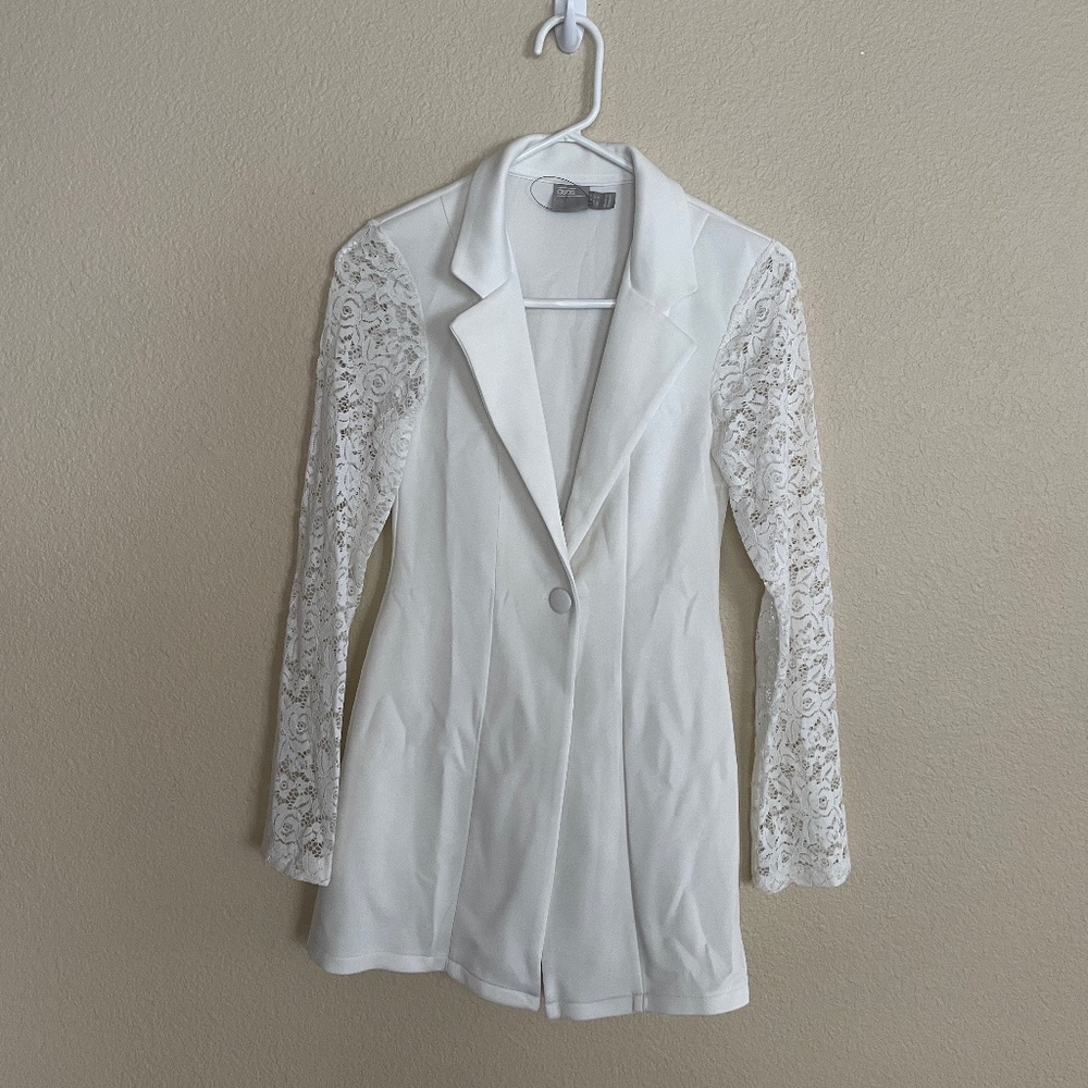 White ASOS lace blazer